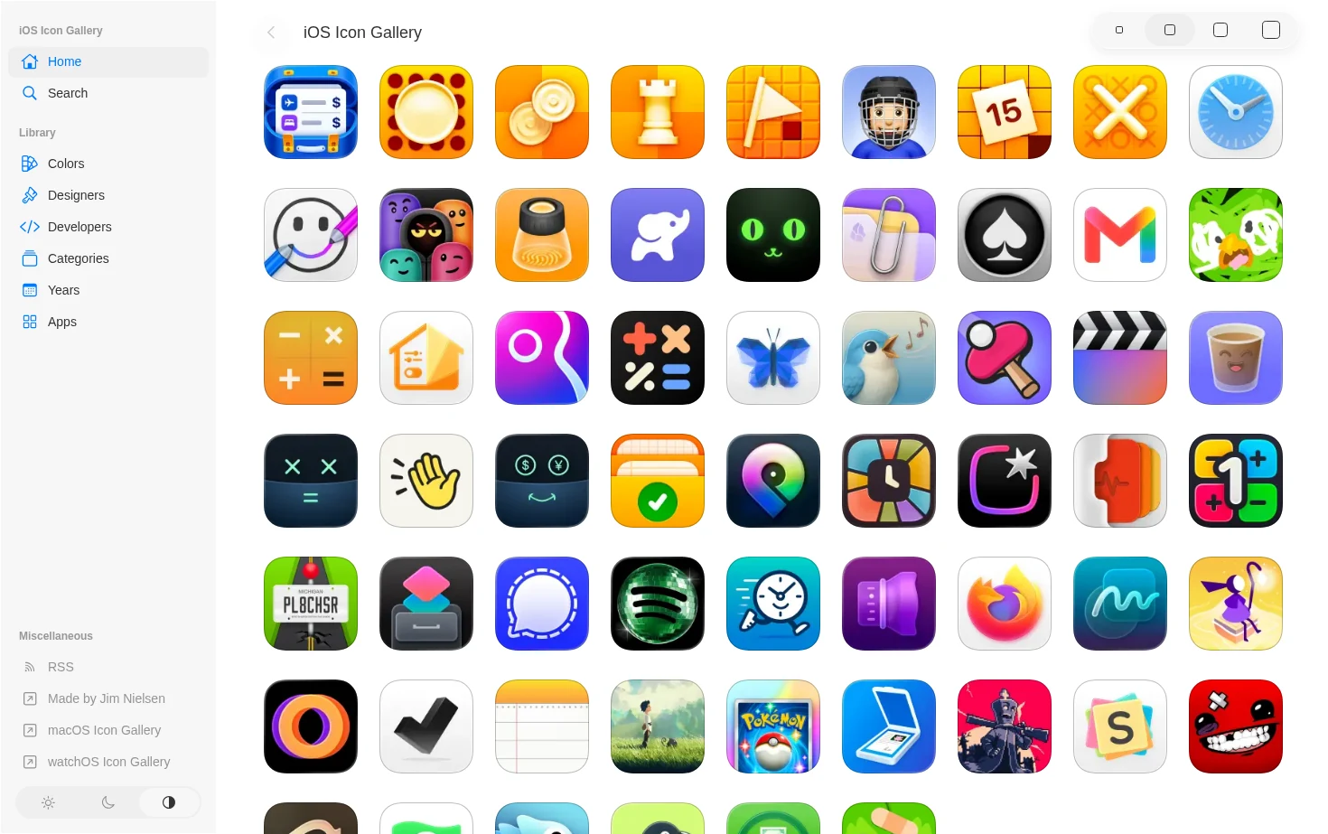 iOS Icon Gallery 页面快照